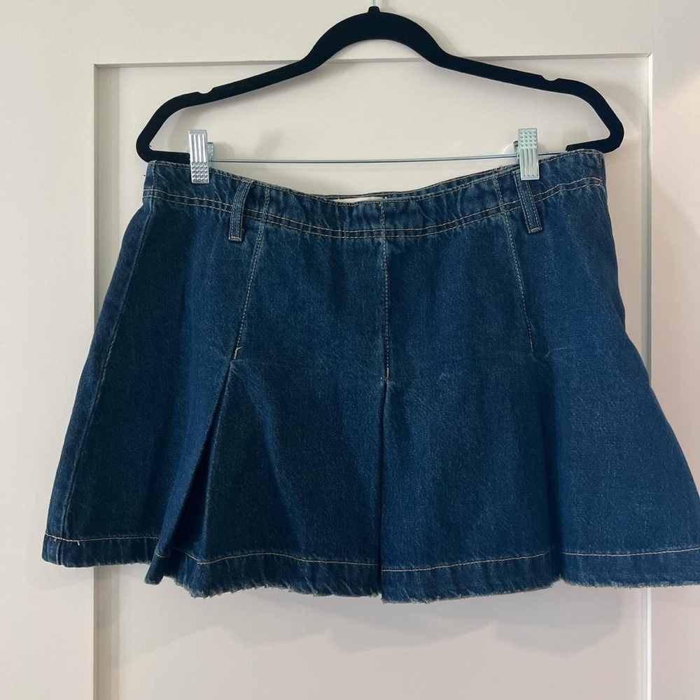 We The Free Blue Denim Skirt